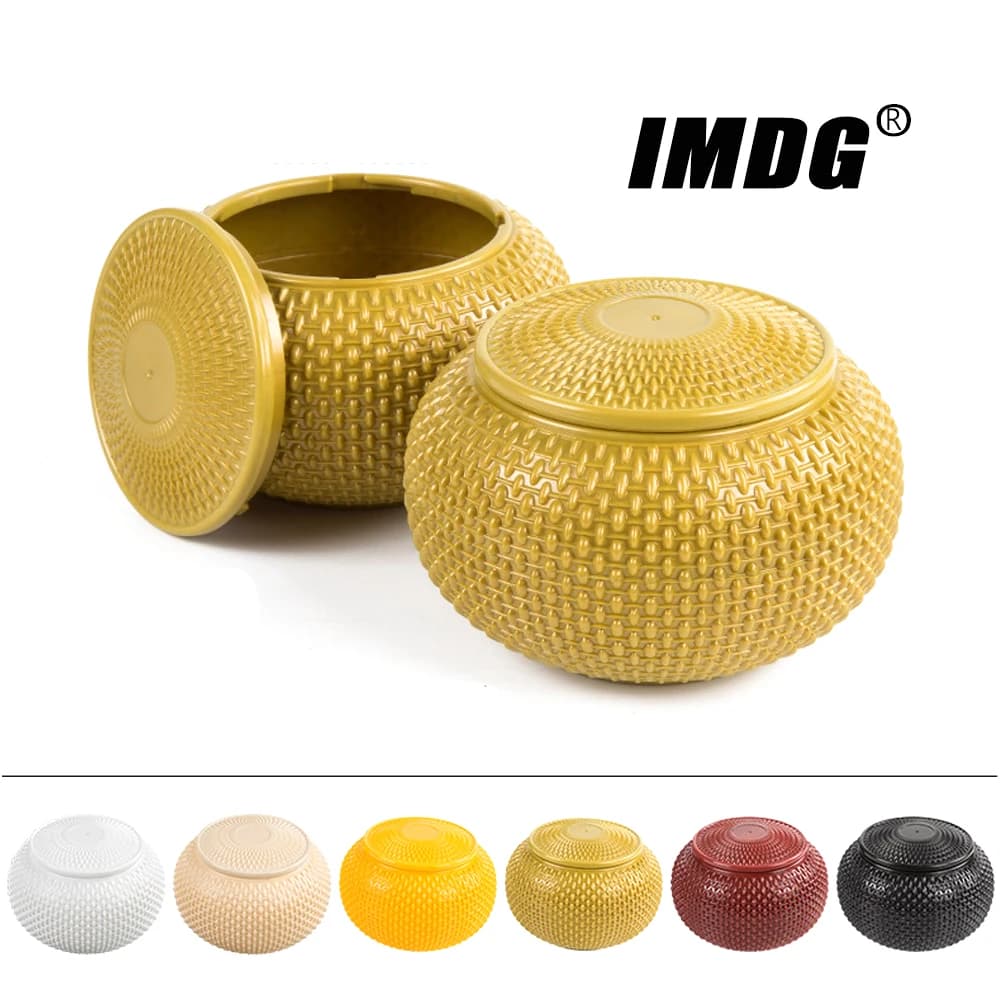 Una coppia grande scatola degli scacchi Go scatola di immagazzinaggio Gobang in finta paglia di drago intrecciata in plastica bianca nera