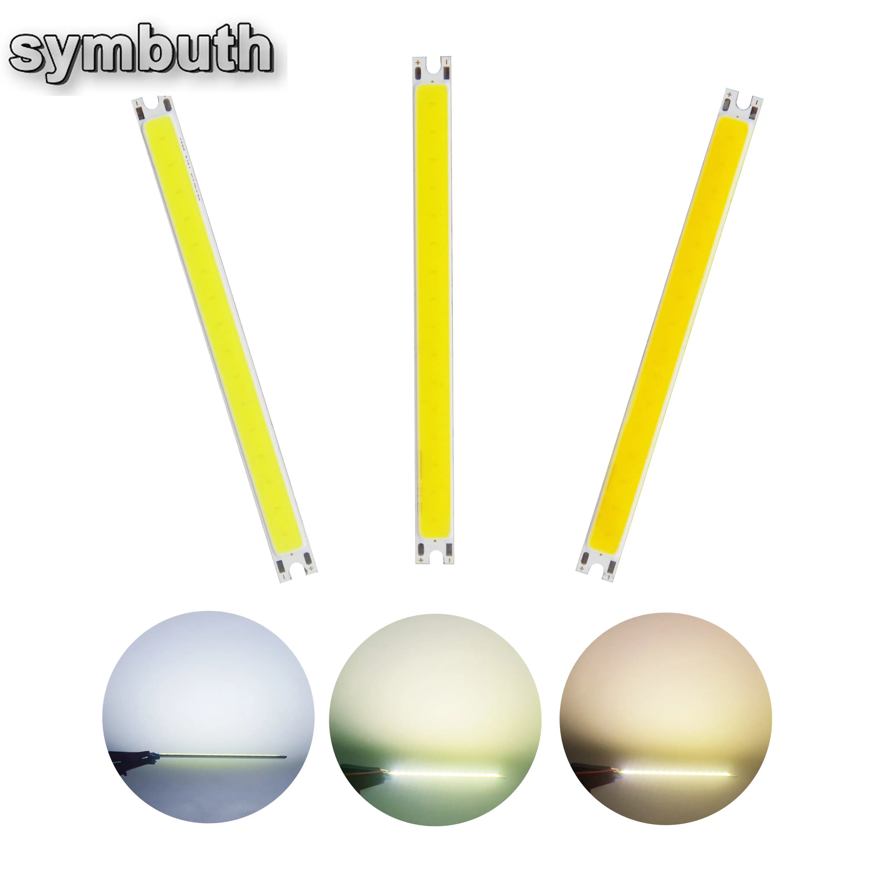 Presa del produttore DC12V 100x8mm 5W COB LED Bar Sorgente luminosa Lampadina Striscia Natura fredda Bianco caldo 500LM per lampada da lavoro da scrivania fai da te