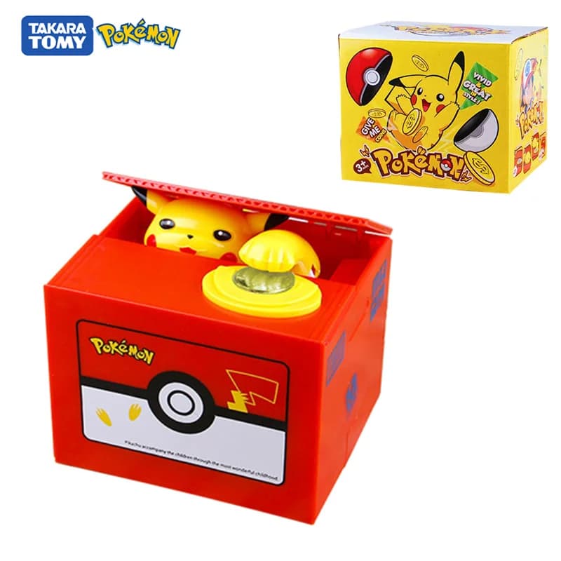 Pokemon Salvadanaio Action Figure Anime Cartoon Pikachu Salvadanaio elettronico in plastica Ruba Moneta Salvadanaio Pokémon Giocattoli per bambini Regalo