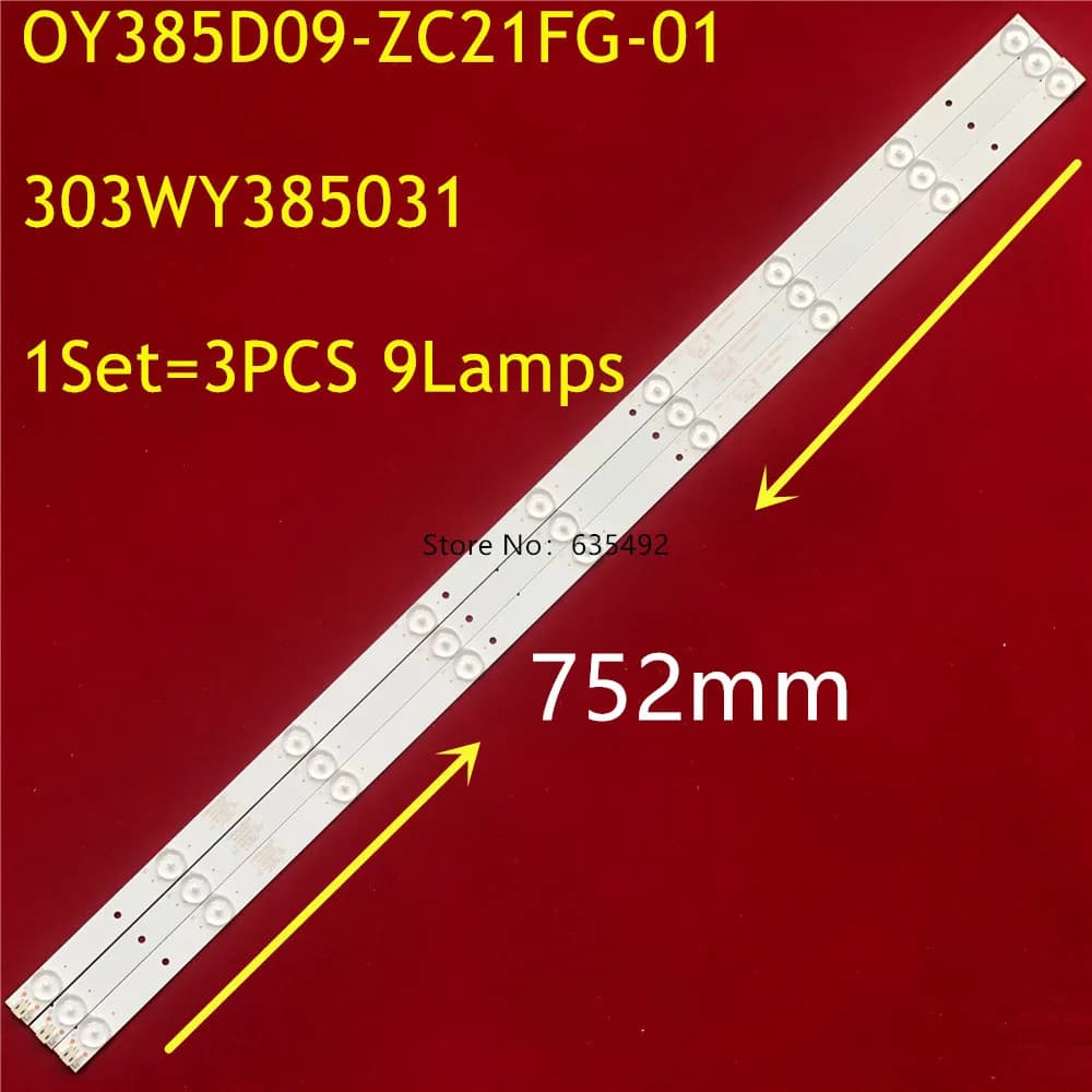 LED Strip OY385D09-ZC21FG-01 0Y385D09-ZC21FG-01 For CANTV C39 C39SD110 LE39P01 LE39D39 LE39D21S LE39D80 LE39F88S Ph39n86dsgw