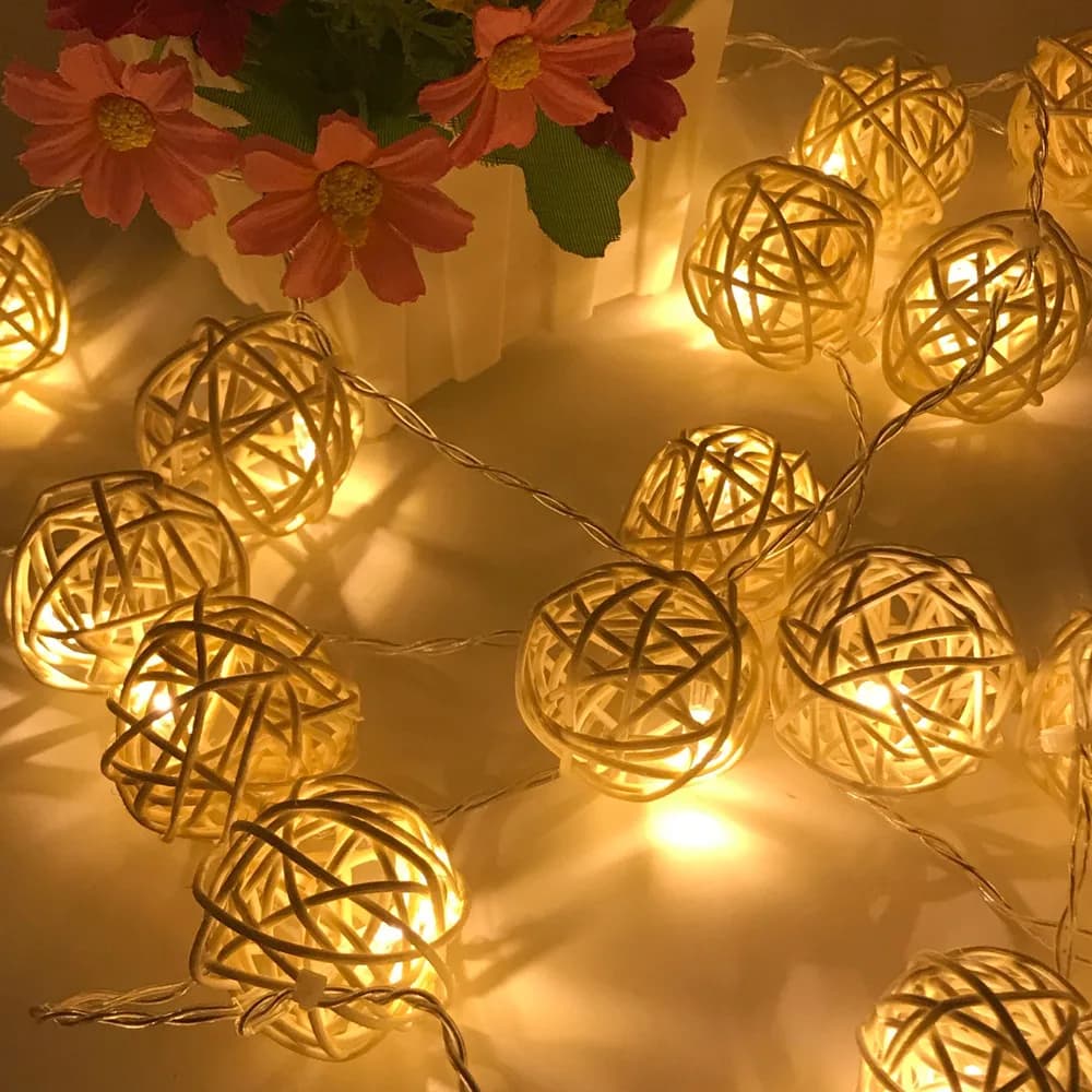 USB 2M 20 led Capodanno Decorazioni natalizie LED Sepak Takraw Luci Decorazione Rattan Palla Luci della stringa Lucine navidad