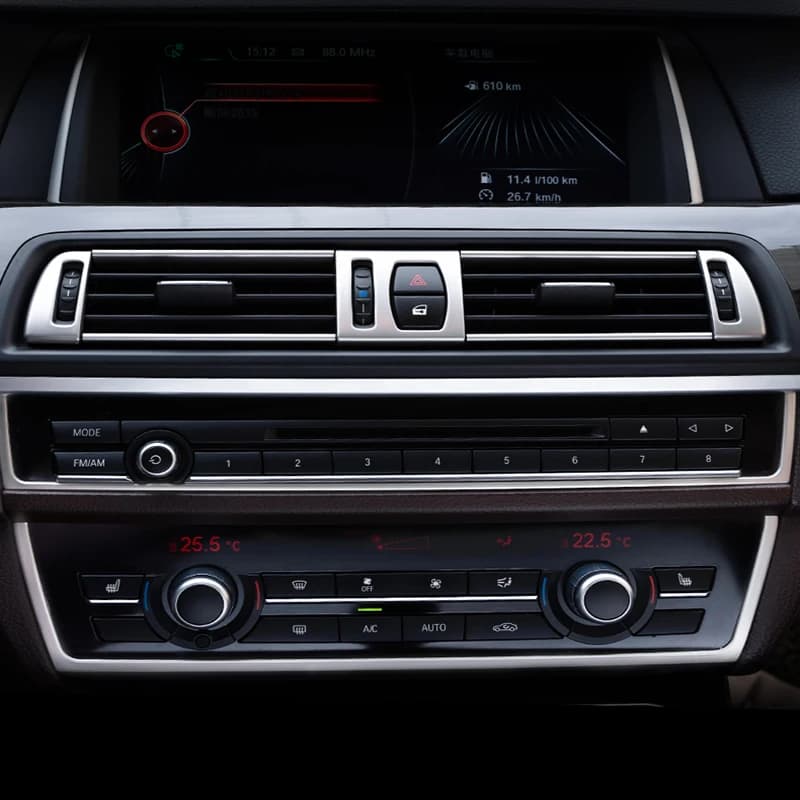 Car Styling Console Multimedia AC CD Pannello Decorazione Telaio Copertura Trim Striscia Adesivo Per BMW Serie 5 F10 Accessori Interni