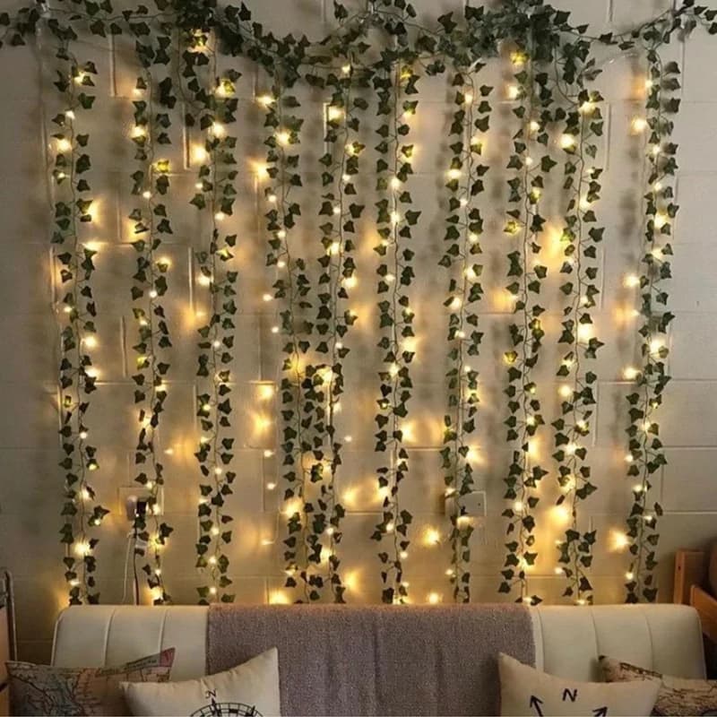 Lampeggiante 2m LED Ivy Vine String Lights 2AA o 3AA a batteria Led Foglia Ghirlanda Natale per la casa Luci decorative di nozze