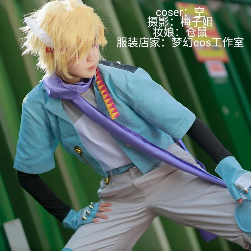 Costume cosplay Caesar Anthonio Zeppeli, set completo per Halloween, feste di Natale, costumi per uomo e donna