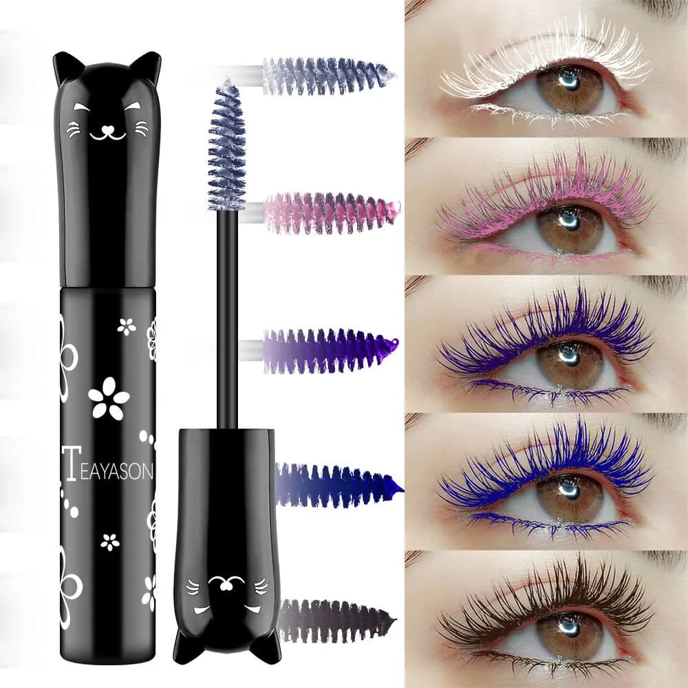 1 pcs 4d silk fiber mascara waterproof fast drying eyelashes white transparent blue brown mascara volume extra cosmetic makeup