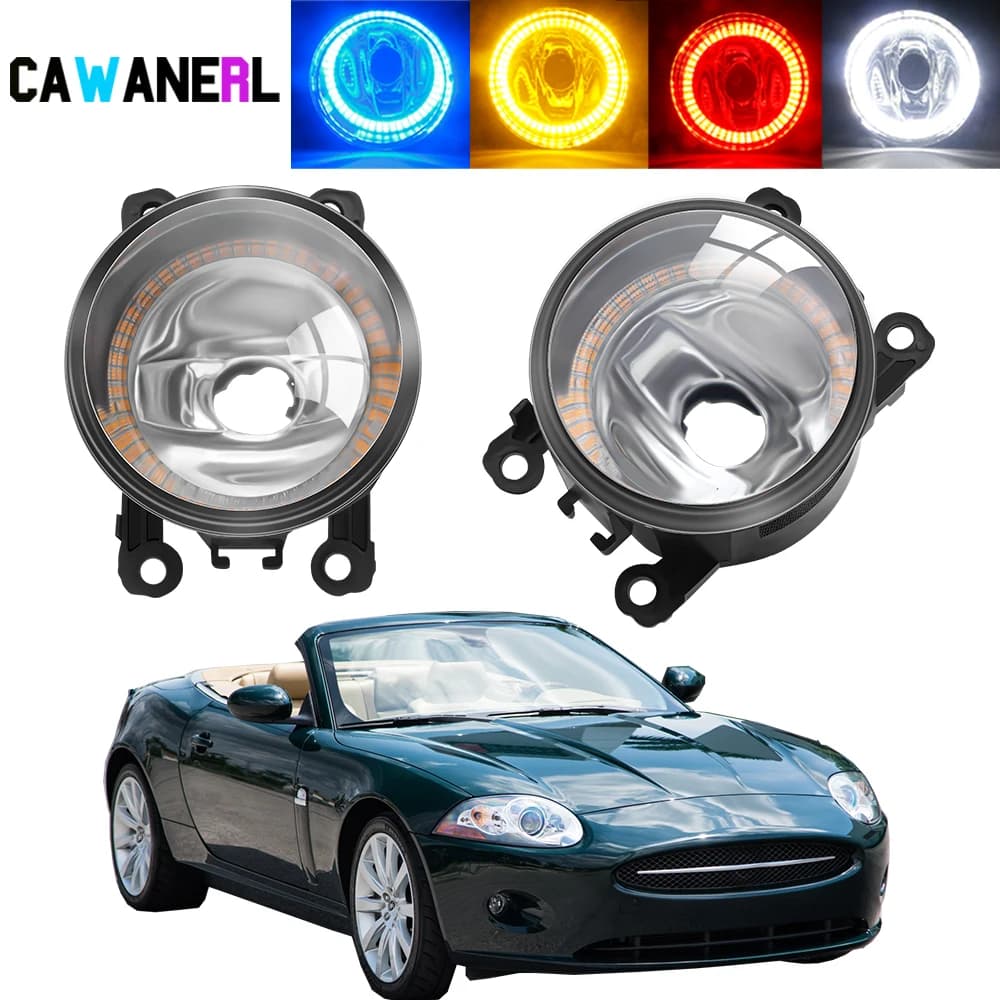 2 X Auto Angel Eye Gruppo fendinebbia per Jaguar XK _J43_ 2006-2013 Paralume ad anello Halo + Lampadina H11 sostituibile Lampada diurna fendinebbia