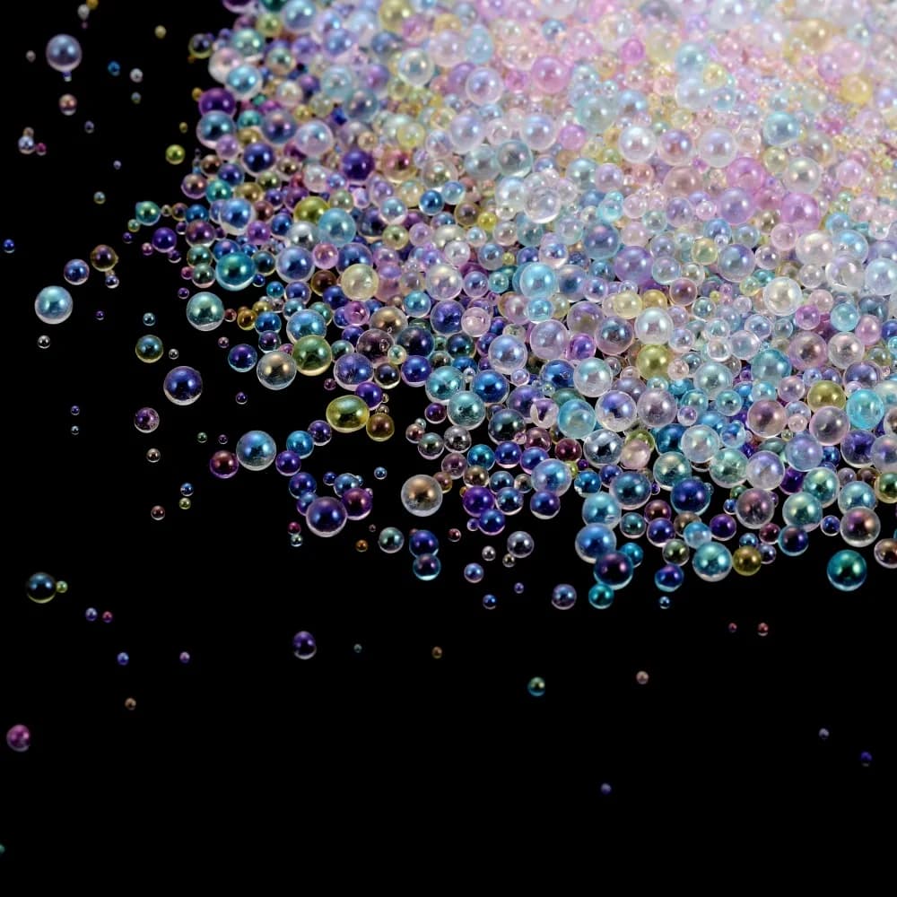 10/20g 0.4-3mm Mini Bubble Ball Beads Piccola perla di vetro Riempimento in resina per stampo in silicone Resina UV Riempitore epossidico FAI DA TE Nail Art Decor