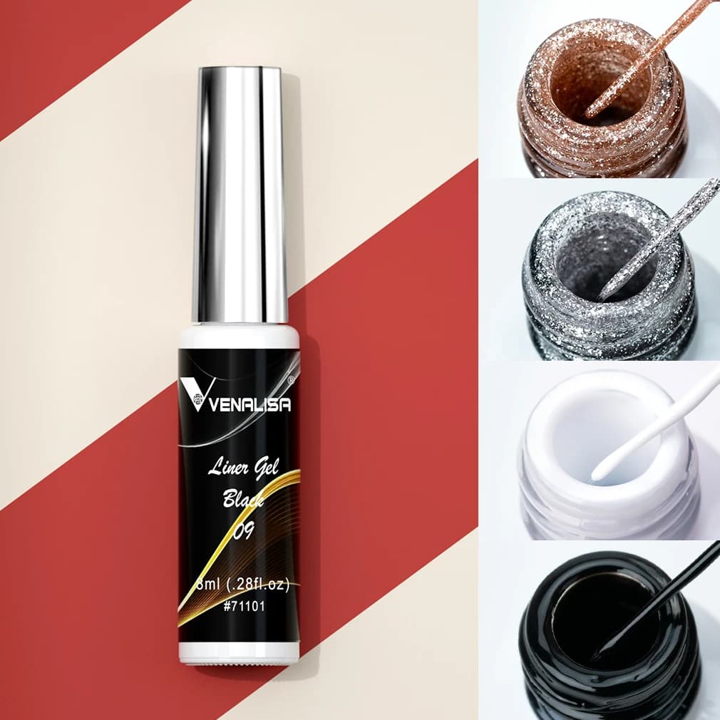 7 colori Kit Venalisa Liner Gel 8ml Gel francese vernice per unghie Gel Polish UV LED pittura Gel Nail Art Design splendido colore Glitter