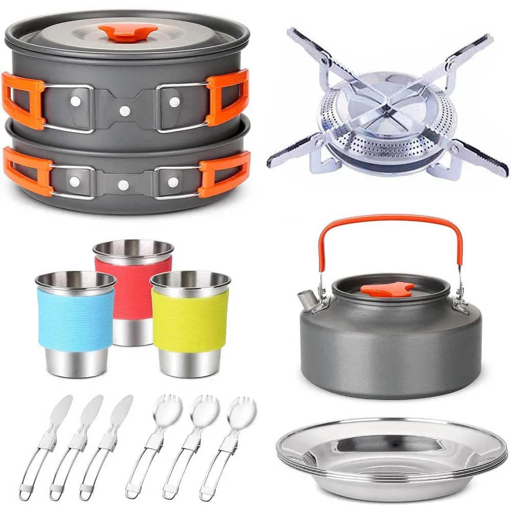 Camping Travel Equipment Stoves Pentol Kit Brushes Gas cooker accessories Kitchen utensils set Picnic barbecue