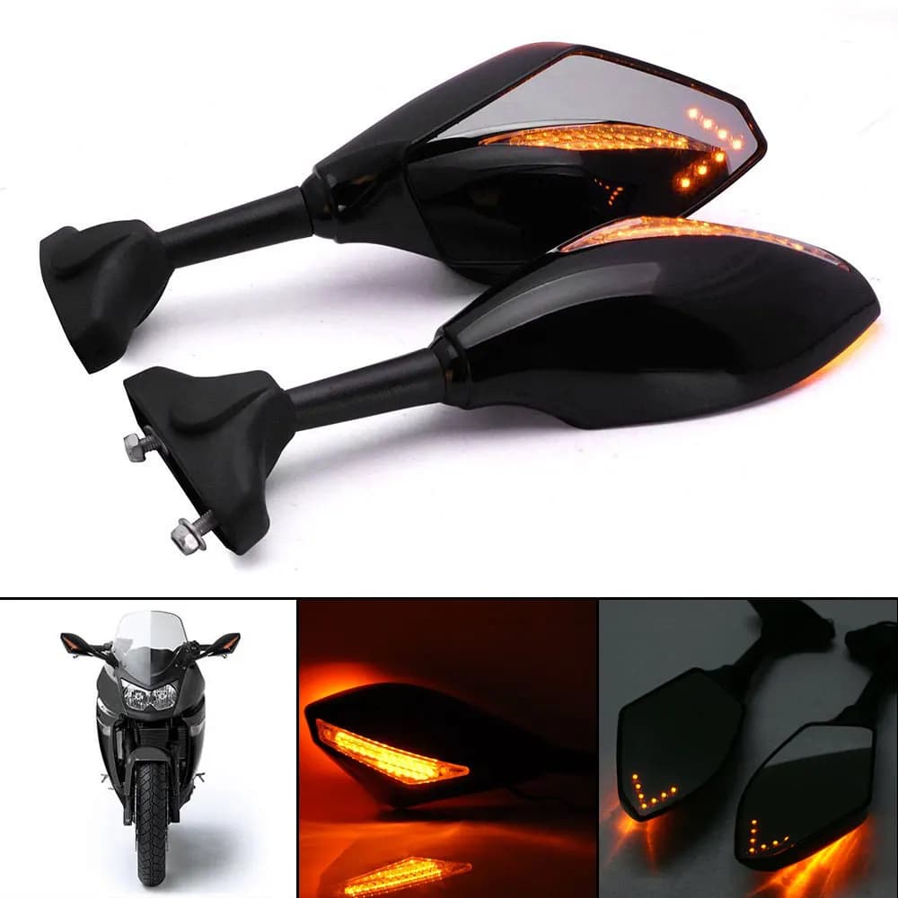 Led freccia indicatori di direzione specchietto retrovisore sportivo integrato per Suzuki GSF600S GSF1200 1200S BANDIT Motorcycle Mirror