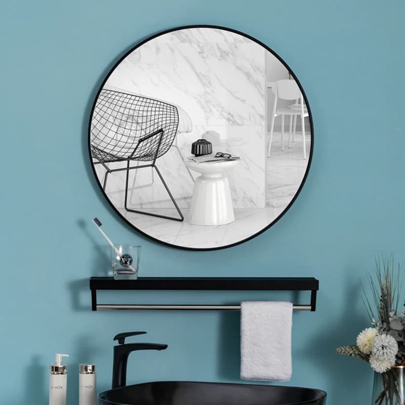40/50/60/70cm specchio per trucco semplice specchio per bagno rotondo con mensola Punch gratuito a parete per donna specchio per trucco