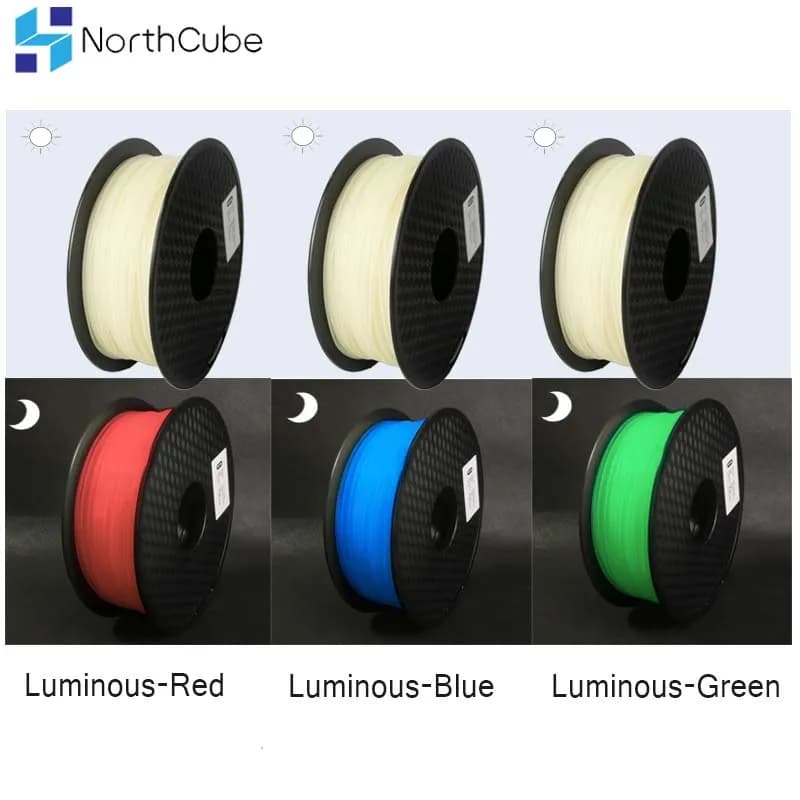 Glow in the Dark Filament 3D Printer Filament PLA 3D Printing Plastic Material 1.75mm Bright Filament 1Kg Red Green Blue