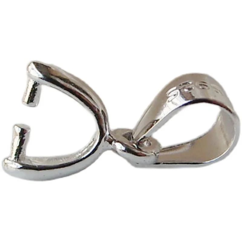 Connettore pendente cauzione in argento sterling massiccio 925 da 12 mm, cauzione pizzico con piccone per gioielli collana e ciondolo, 1 pezzo