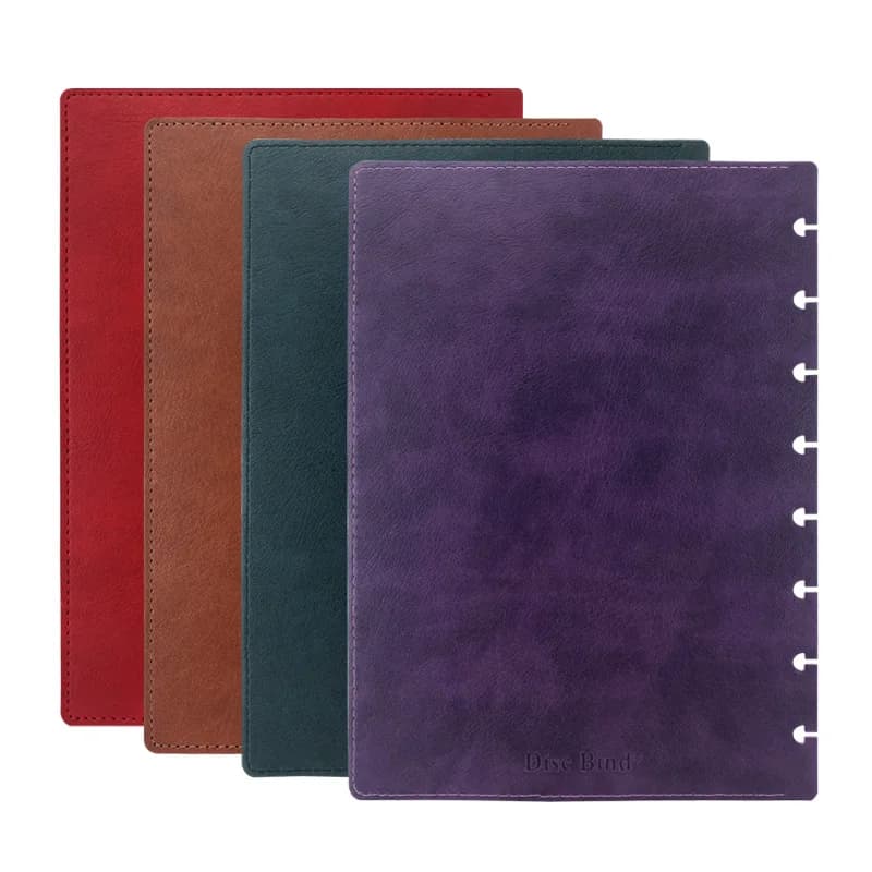 Copertina per notebook con foro a fungo Copertina per notebook a fogli mobili in pelle PU Copertina per notebook Agenda fai da te Planner Notebook e riviste