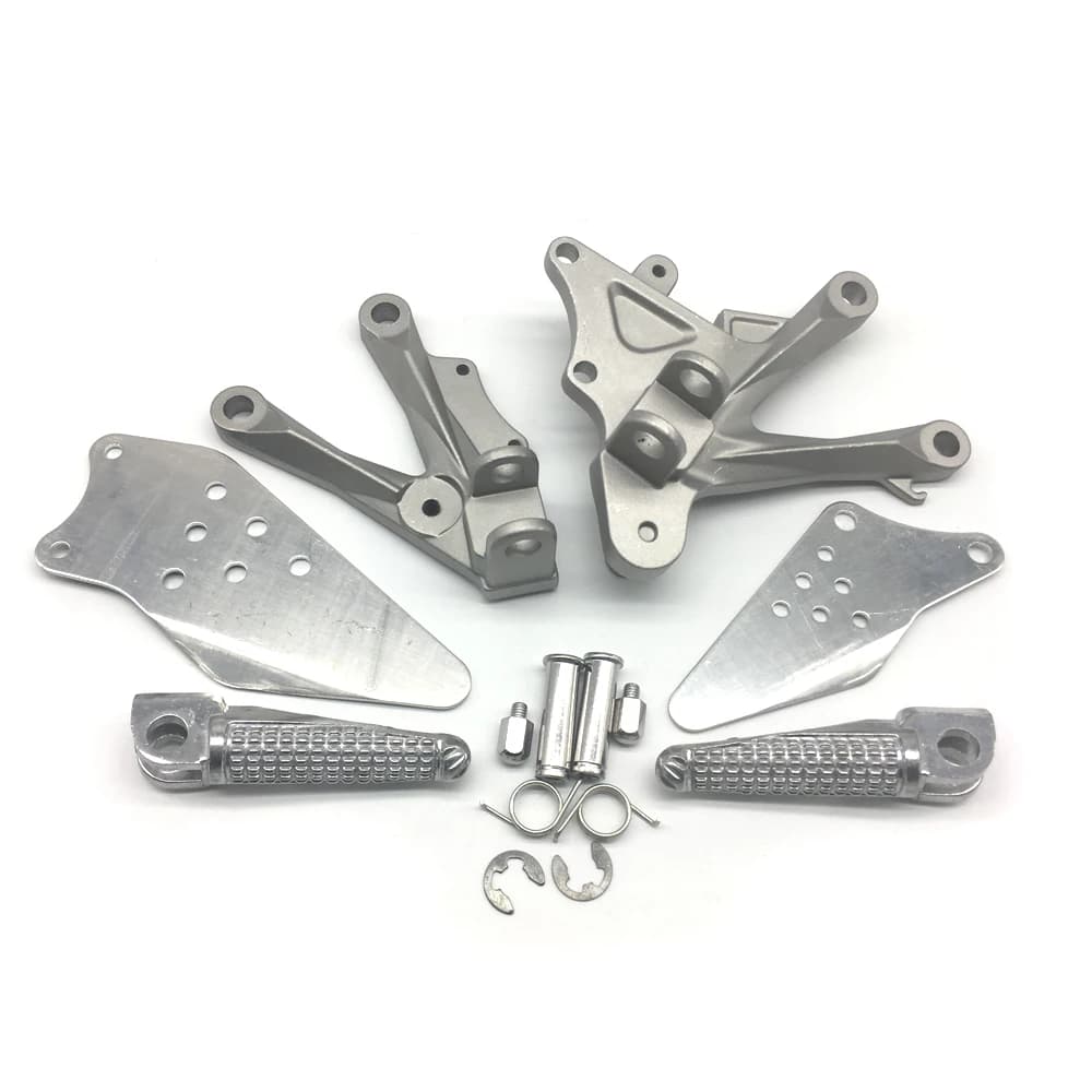 Supporti per poggiapiedi anteriori in argento per Kawasaki Ninja ZX10R 2006-2010