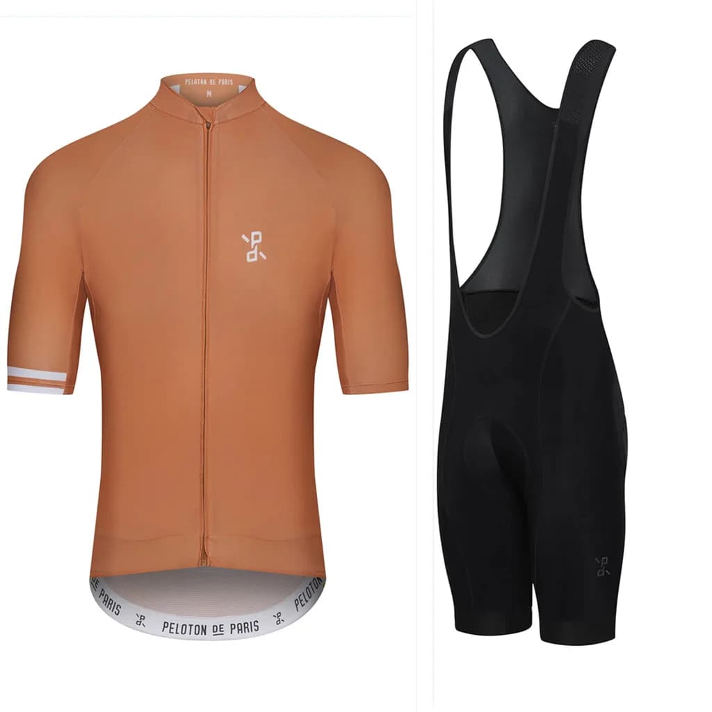 Summer cycling suit PELOTON DE PARIS short sleeves breathable men's comfortable shorts with straps pants in Silicone bike clothing