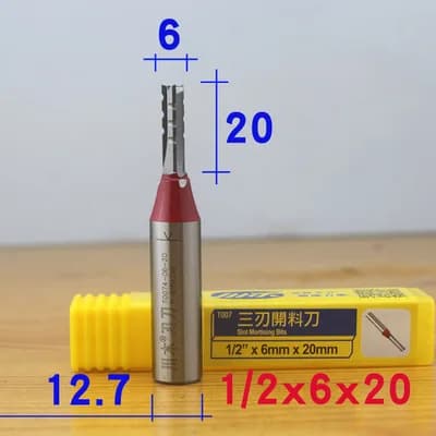 1pc TCT Three-blade Straight Blade T007 T008 Multi-layer Edge Wood Processing Wood Tricks Cutting Particles 3- Slots Slot Slot Mill Slot