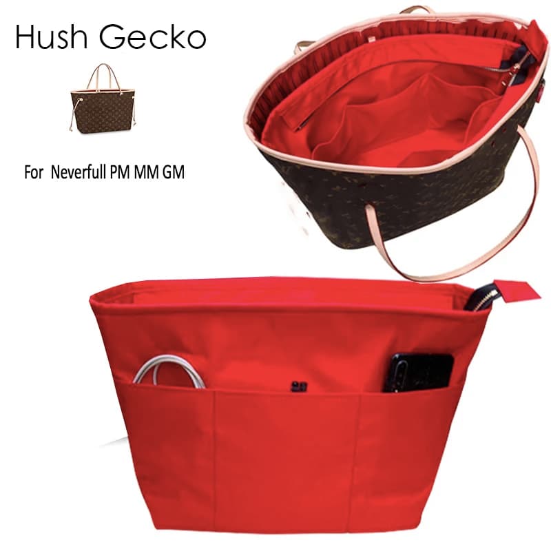 For never full PM MM GM insert bags Organizer makeup bag organizes internal bag base portable shaper nylon premium (handmade)