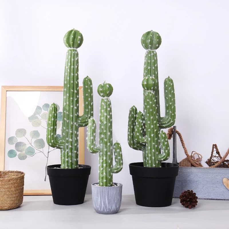 60cm piante di Cactus artificiali schiuma spina palla albero del deserto grande ramo di albero tropicale falso Cactus succulento per la decorazione del giardino di casa