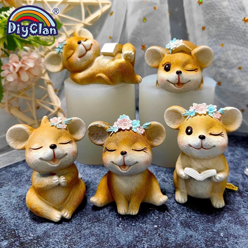 Stampo in Silicone 3D a Forma di Topo per Cioccolato, Decorazione per Torte, Stampi per Resina, Gesso e Candele, Accessori per la Casa