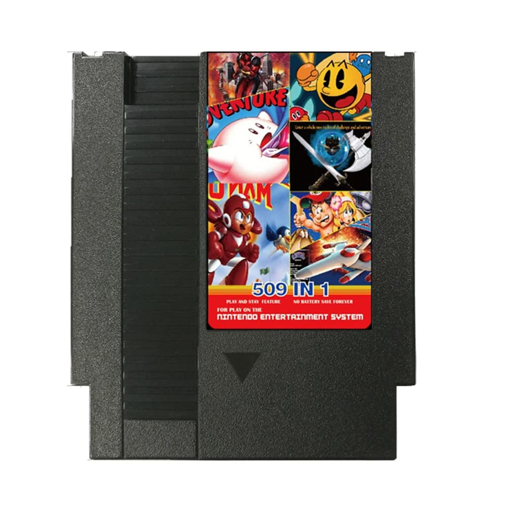 Cartuccia di gioco super classica a 8 bit con 509 giochi gratuiti Cartuccia di gioco a 72 pin per console per videogiochi nes supporto PAL/NTSC save