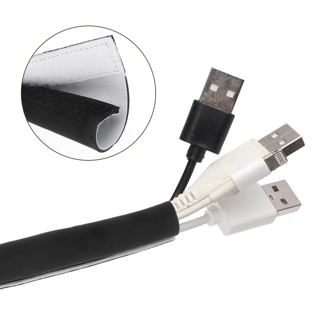 FAI DA TE di Gestione Dei Cavi Del Manicotto Intrecciato Maniche Fili Dd Lacci Filo Organizzatore Hider Protezione Flessibile Cuttable In Neoprene per Ufficio Del Computer