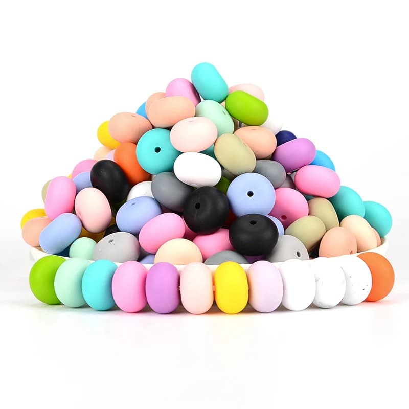 LOFCA 10 pz/lotto 19mm Abaco Perline di Silicone Allentate Elegante Collana di Perline In Silicone Bracciali Portachiavi Accessori di Gioielli