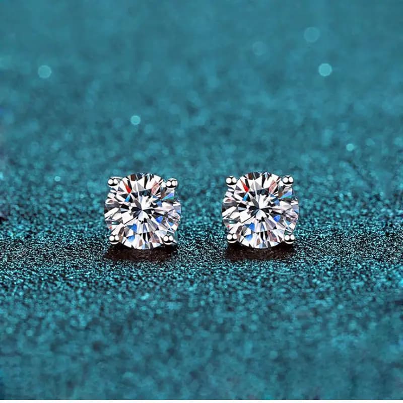 Orecchini Aiternity Moissanite VVS1 a 6 griffe da donna in argento sterling 925, orecchini a lobo con moissanite che superano il test del diamante, gioielli raffinati