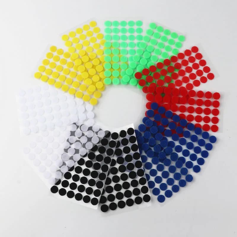 102 paia di fissaggio autoadesivo colorato 15mm nastro adesivo magico disco adesivo colla forte cucito fai-da-te gancio tondo moneta ad anello