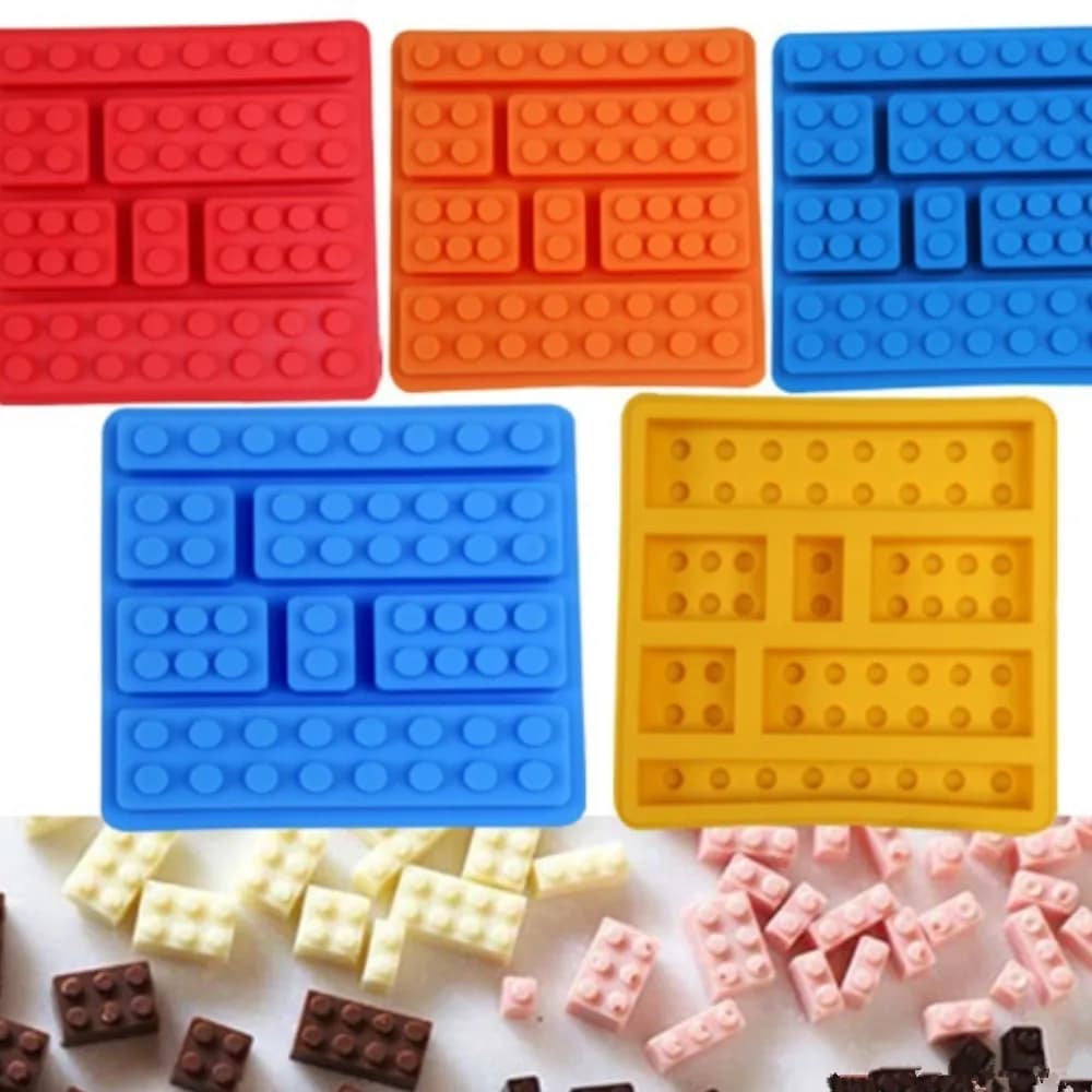 1PC 7 fori blocchi di mattoni a forma di stampo rettangolare in Silicone per cioccolato vassoio per cubetti di ghiaccio stampi per fondente fai da te biscotti per torte strumenti di cottura