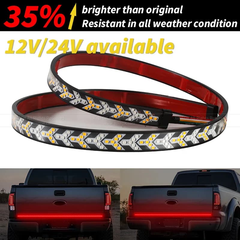 XINFOK Bar DC 12 24V Rosso Ambra Pickup Indicatori di direzione Camion Utes Bakkie Contenitore Cargo Jeep RV SUV Luce freno Striscia LED Fanale posteriore