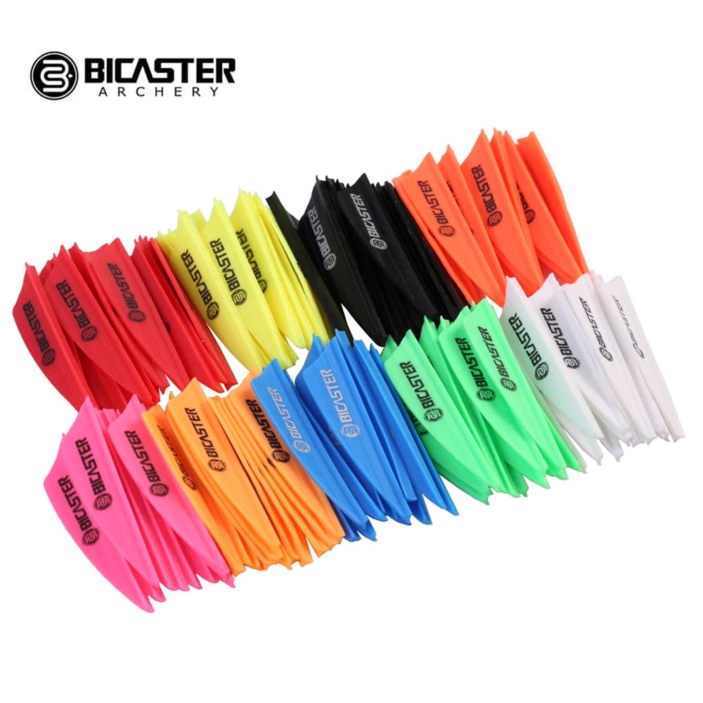 Bicaster 50 pezzi Freccia per tiro con l'arco Fletch in plastica 1,75 "Avanette Flectchings 8 colori a scelta