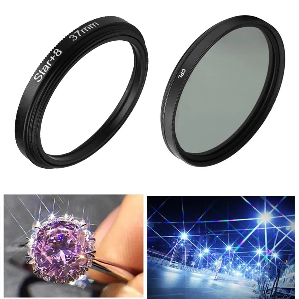 37mm CPL Star Filter Cellulare Obiettivo della fotocamera mobile Filtri polarizzati Clip universale 15X Obiettivo macro Set di accessori per smartphone