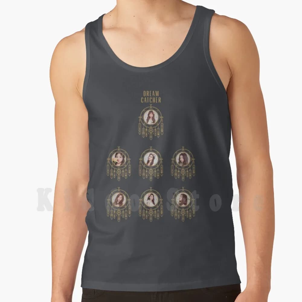 Dreamcatcher Group Tank Tops Vest Sleeveless Dream Catcher Dreamcatcher Kpop Set Golden Grunge Korea Korean Music Krock