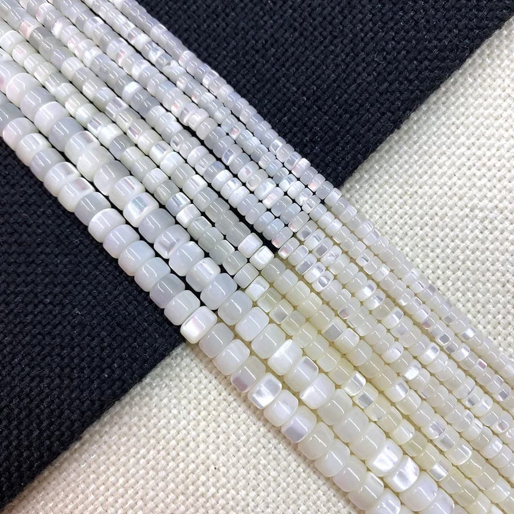 Perline di conchiglia di lumaca a ferro di cavallo naturale 2x4mm perline di abaco madreperla per gioielli che fanno accessori per braccialetti collana fai da te