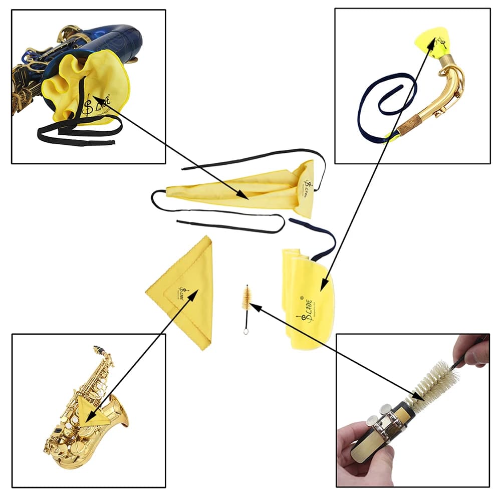M MBAT di alta qualità sassofono clarinetto flauto Sax pulizia tampone panno Set parti strumenti del vento parti Kit di cura della pulizia strumenti