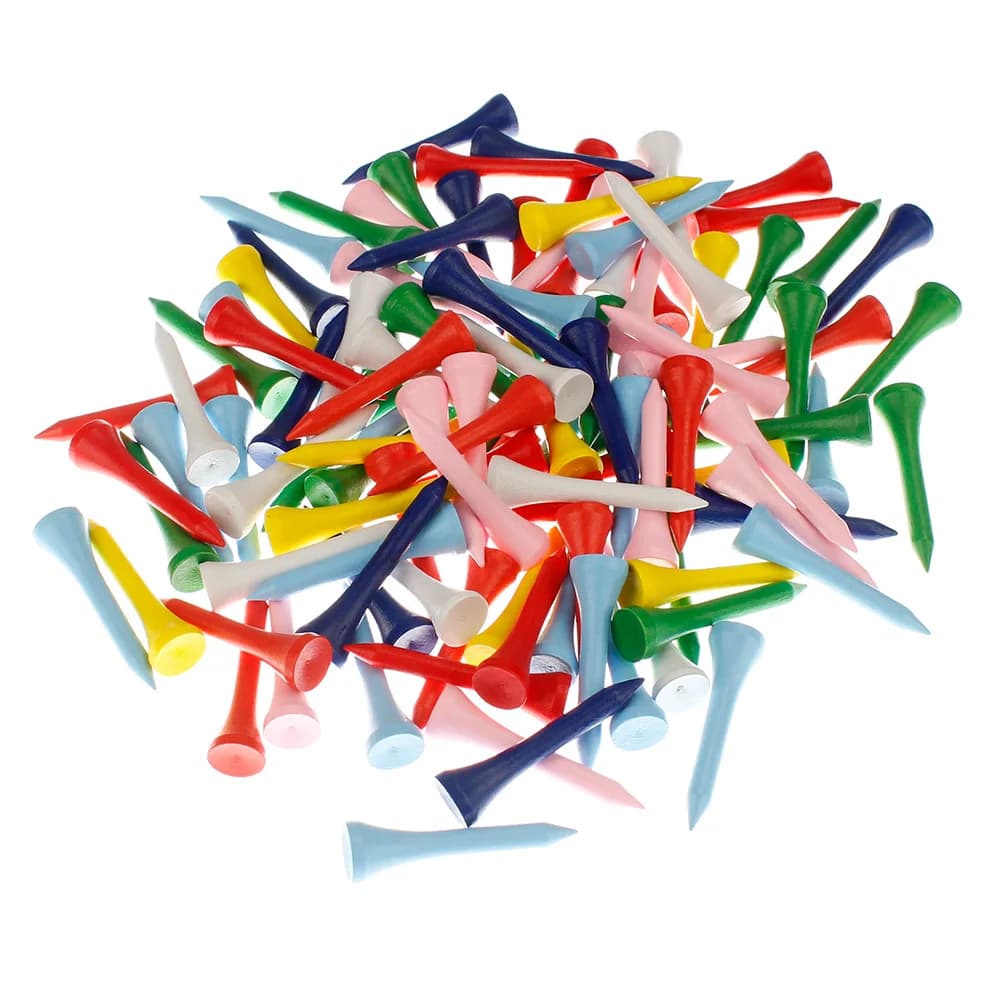 100 pezzi 42 mm tees da golf in legno colorato in legno golf tees accessori in legno