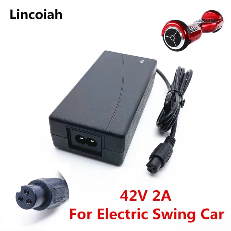 Caricabatterie adattatore nero di alimentazione spina usa o ue 42V 2A per Scooter autobilanciante a 2 ruote per Hoverboard Unic