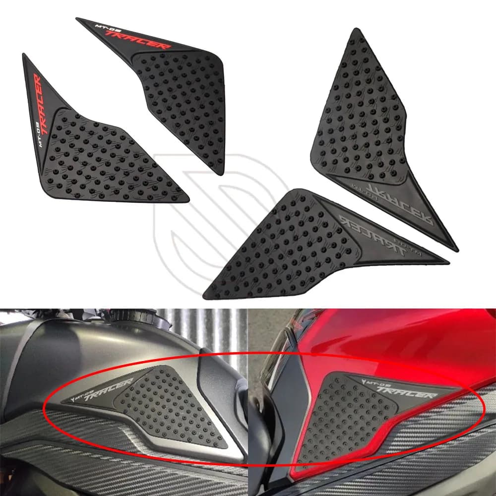 Autoadesivo di gomma antiscivolo della protezione della presa del ginocchio del Gas laterale del cuscinetto di trazione del serbatoio del motociclo per Yamaha MT09 TRACER FJ09 2015 2016
