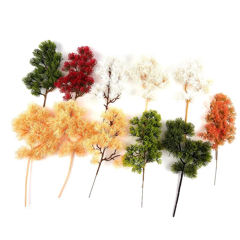 Hot sale 1 pcs artificial plastic pine cypress plant Bonsai Desktop garden plastic branch of a tree Home Office Decor