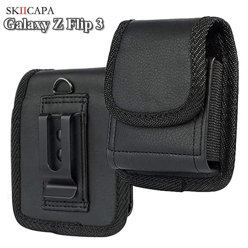 Custodia per telefono in pelle per Samsung Z Flip 5 Fondina con clip da cintura Custodia per telefono in tessuto Oxford per Galaxy Z Flip 4 3 5G SM-F711B Marsupio