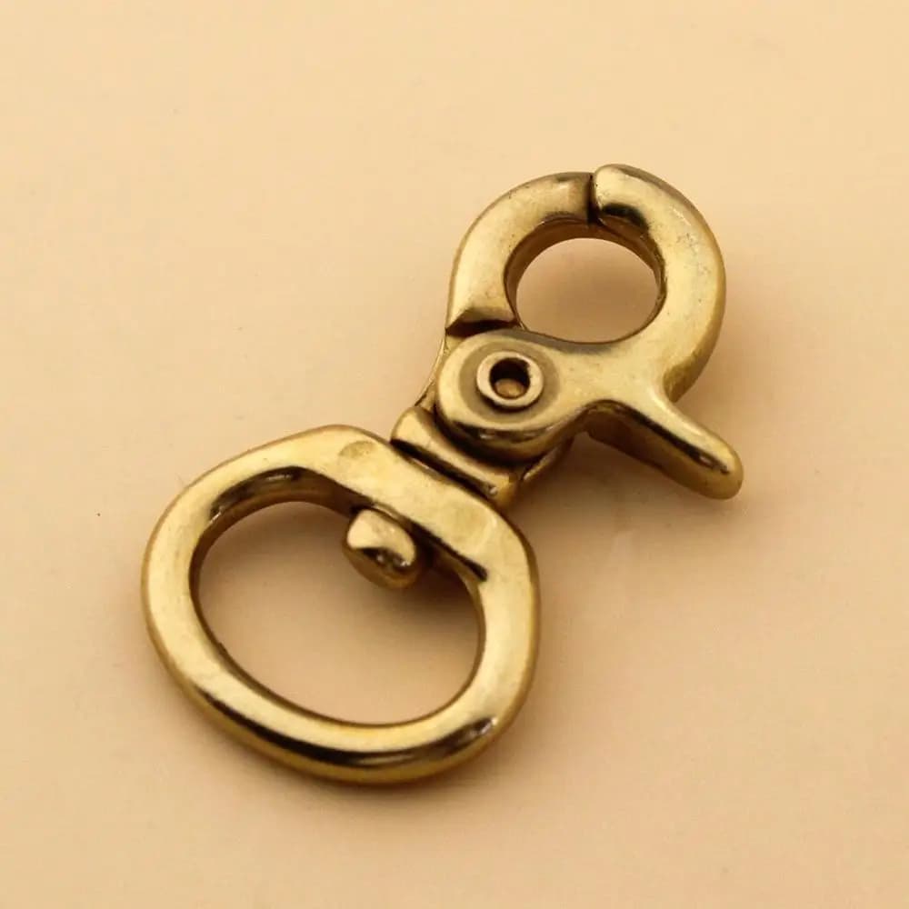 1pcs In Ottone borsa snap gancio girevole occhio fob clip lobster claw chiusura grilletto per il Mestiere Del Cuoio del sacchetto della cinghia della cinghia tessitura portachiavi