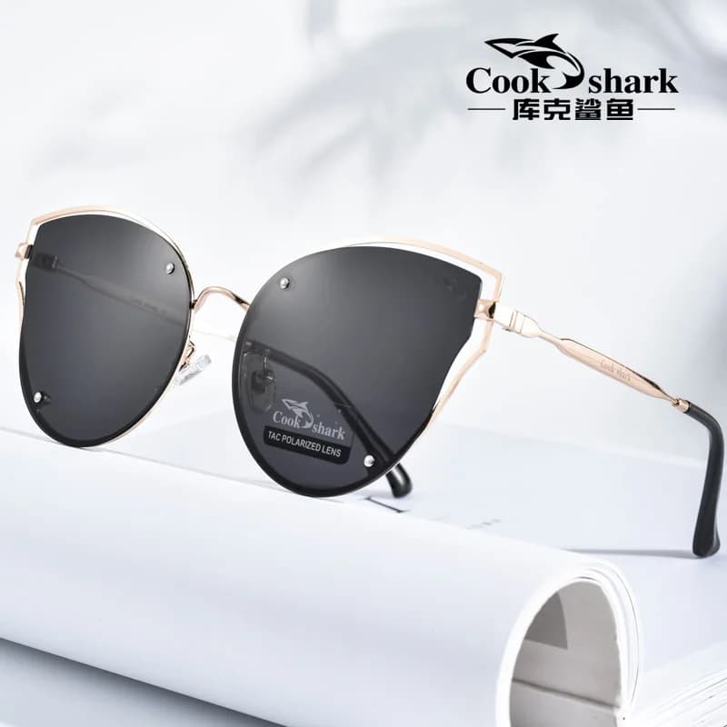 Cook Shark 2019 New Sunglasses Ladies Sunglasses HD Polarized Driving Hipster Glasses Retro