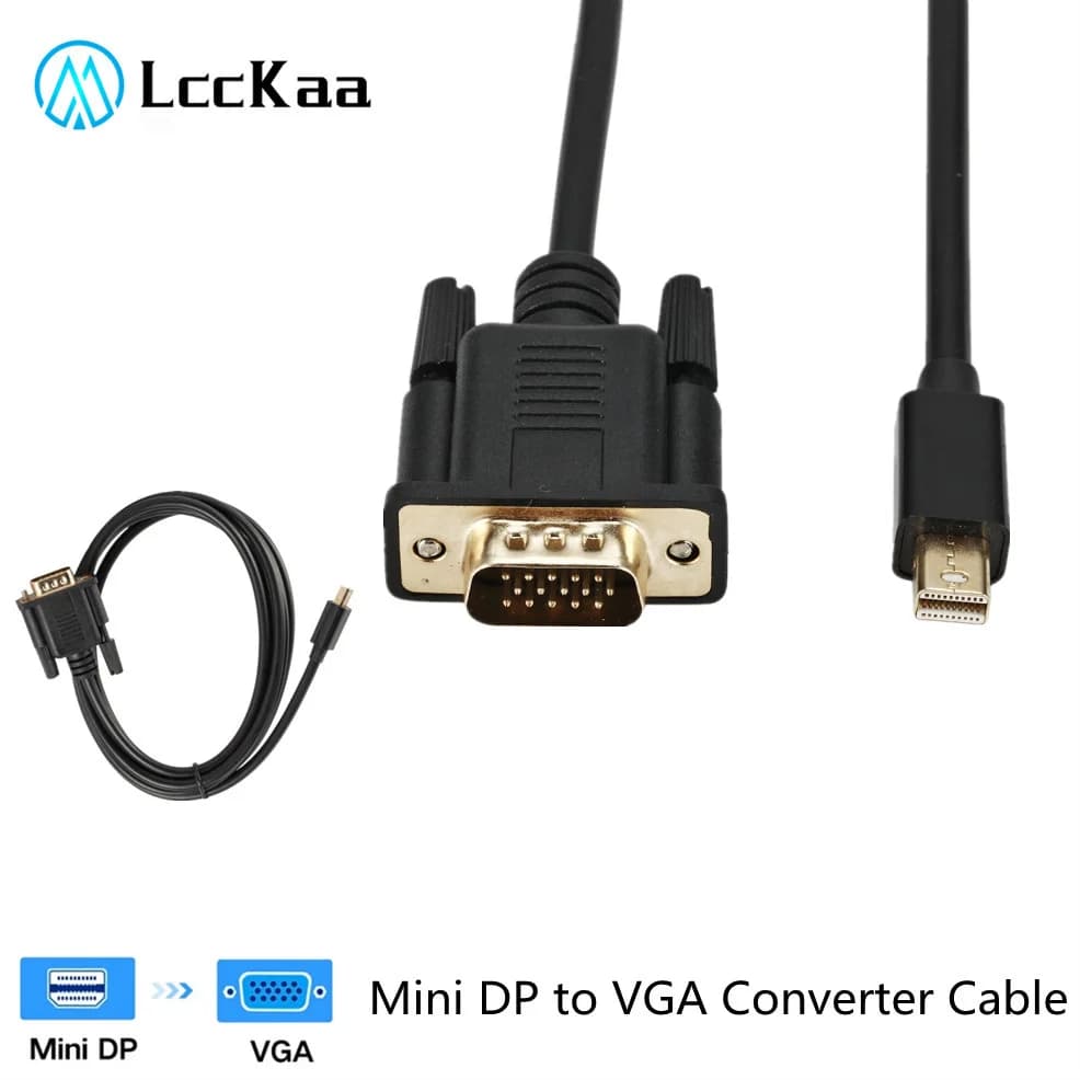 Mini Thunderbolt Mini DisplayPort Display Port Mini DP a VGA Cable Adapter1.8M 1080P per Monitor HDTV per MacBook Air Pro