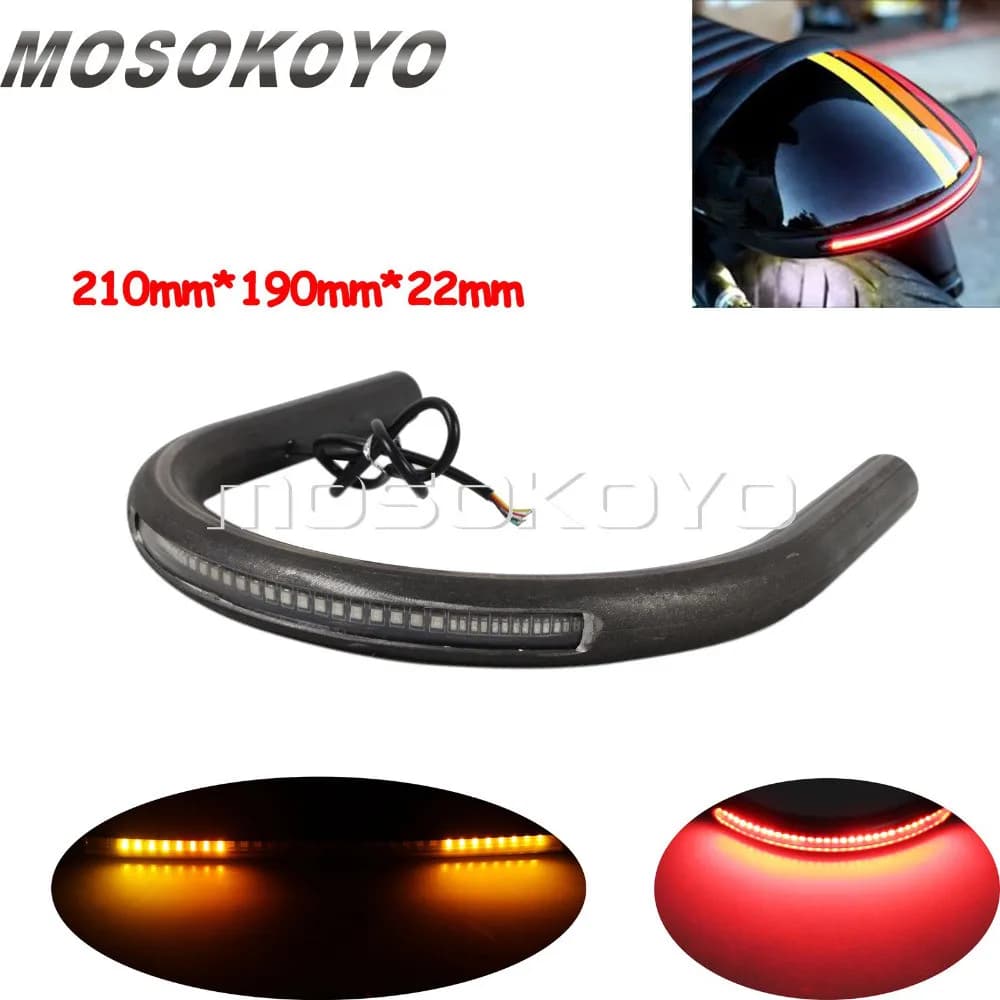 210 millimetri modificato Sedile Posteriore Del Cerchio Telaio Loop Kit W/LED Della Coda del Freno Girare Luce per Honda Suzuki Yamaha kawasaki Cafe Racer Scrambler