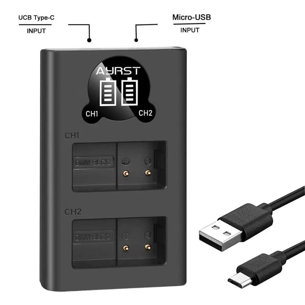 DMW-BLC12 DMW-BLC12E BLC12GK BLC12PP Battery Charger Battery For Panasonic Lumix Dmc-DMC-FZ1000 FZ2000 DMC-G5 G6 G7 GX8 G85 GH2