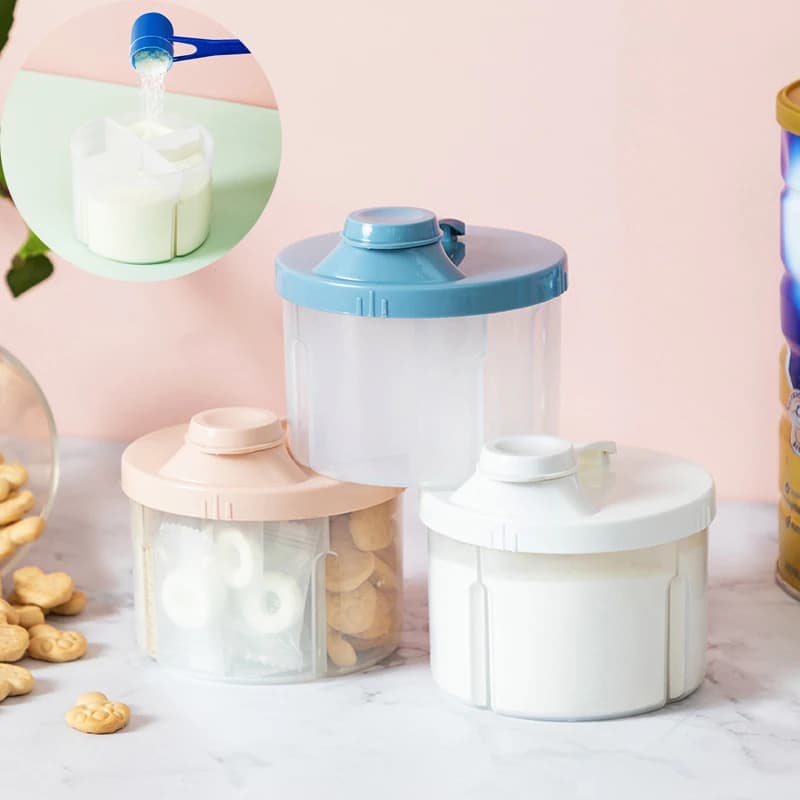 Scatola portatile per alimenti per bambini a 4 griglie contenitore per snack per bambini in polvere per cereali essenziali