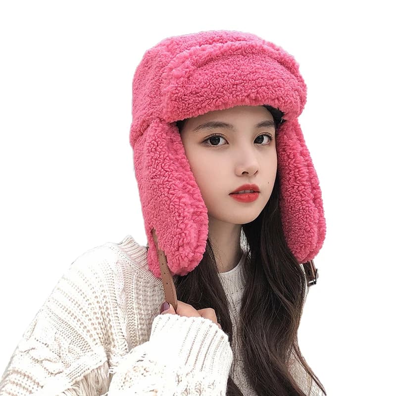 Russian caps in hot cashmere thickened winter woman fashion korean pilot hat with Ushanka hat adjustable men's trend Bomber