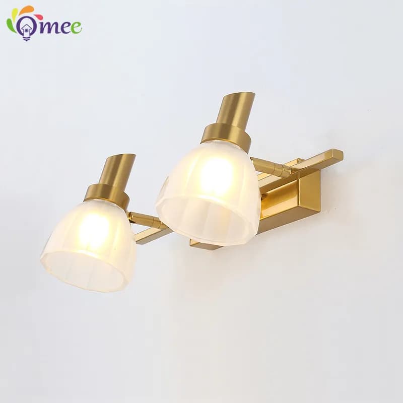 Lampada da parete a LED dorata Lampade da specchio per bagno Hotel moderno Vanity Light Luci a parete Apparecchio per la casa Lampade da sconce Illuminazione E14