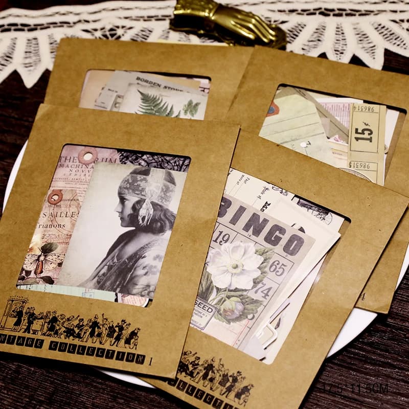Old Newspaper Material Stickers Kit Die Cut For DIY Scrapbooking Junk Journal TN Planner Photo Album TAG Sticker Card Making